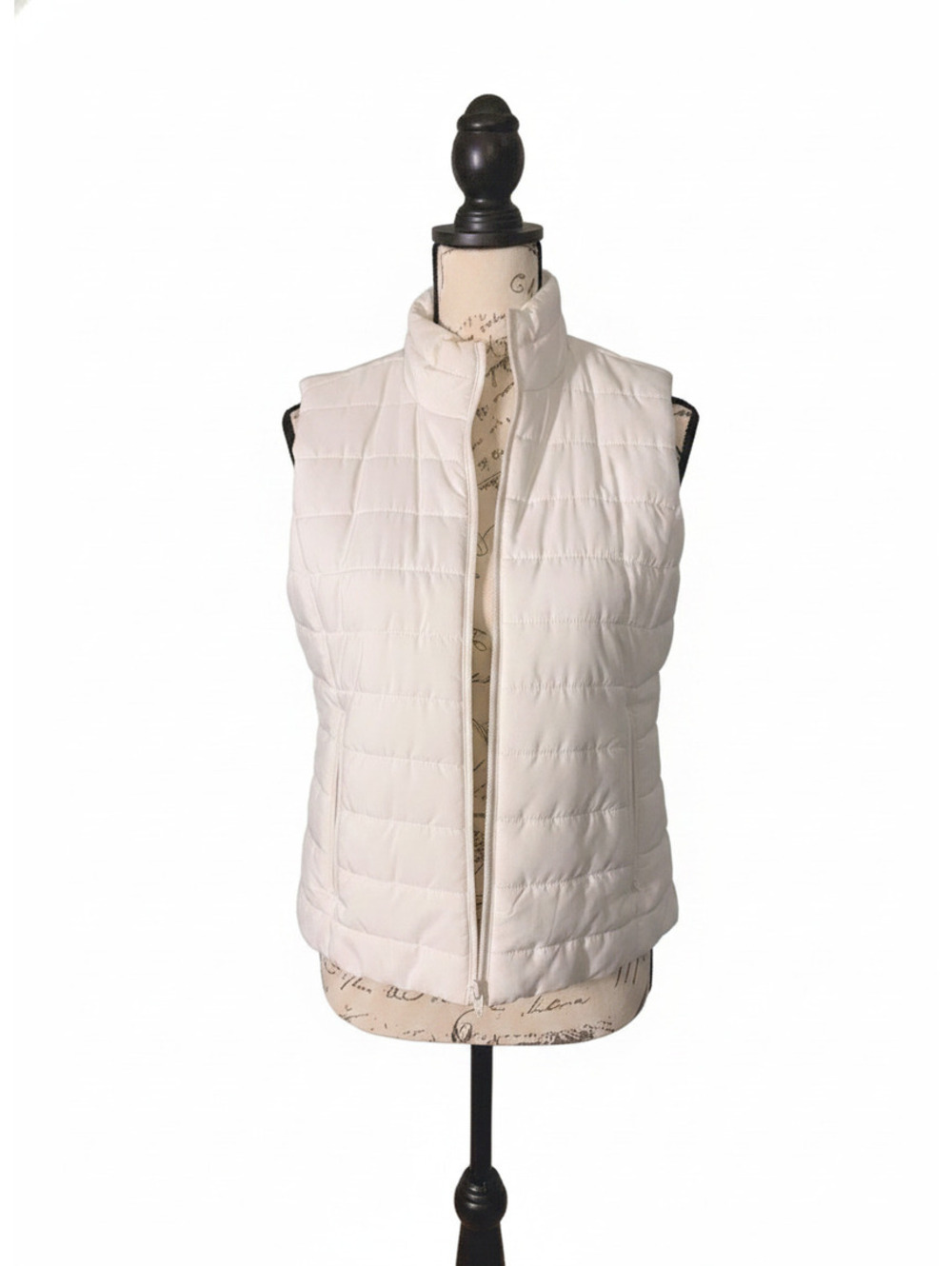 LOFT Women's White Quilted Puffer Vest Size Small